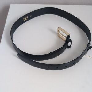 Zara Elegant Black Belt with Gold Accent